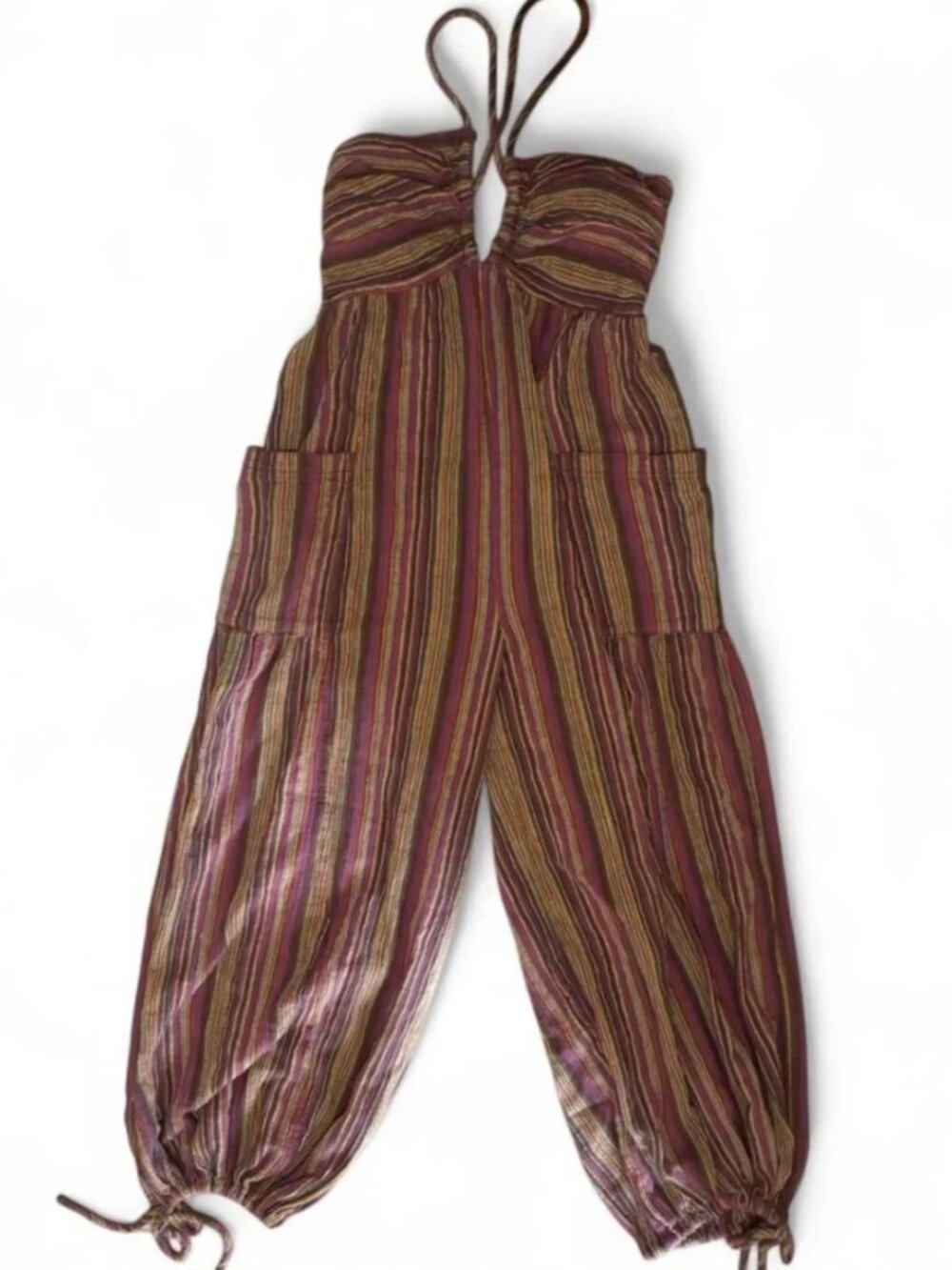 FREE PEOPLE Sundaze For Surfin Jumpsuit In Red Clay Combo - Picture 3 of 6